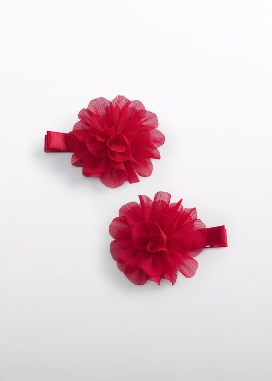 Set 2 Clame De Par Fetite Cu Floare Rosie 5967 Abel & Lula