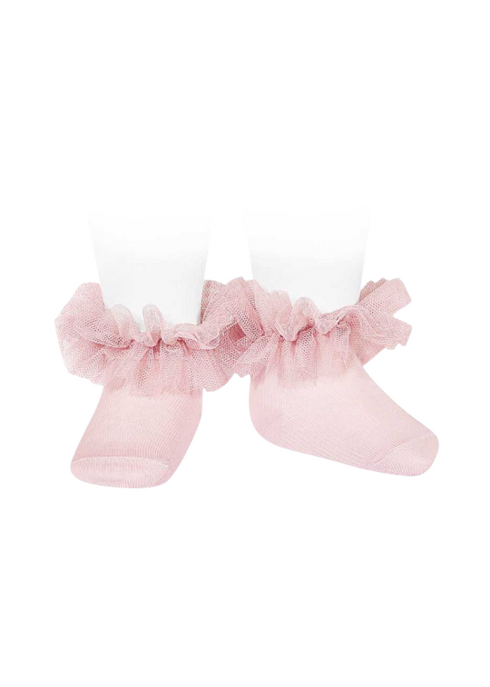 Pink Short Socks with Tulle 2488/4 Condor