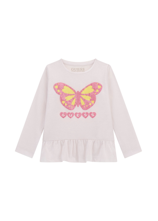 Bluza Alba cu Maneca Lunga cu Fluture K5YI08 K6YW4 G011 Guess