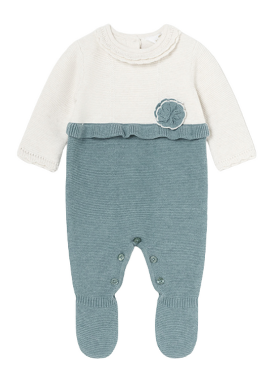 Long Knitted Jumpsuit Cream with Turquoise 2603 col 25 Mayoral