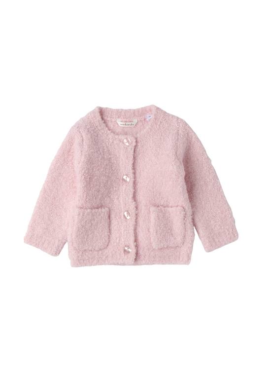 Fluffy Pink Knitted Cardigan with Pockets 3.F707/00 Minibanda