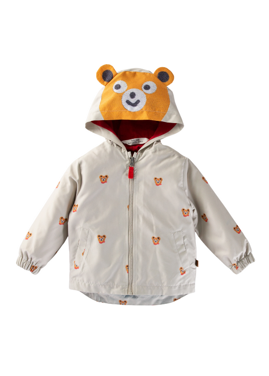 Вітрозахисна куртка бежевого кольору з принтом Ursuleti з капюшоном і блискавкою M52129 Midimod Gold