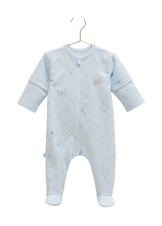 Salopeta Lunga Bleu cu Imprimeu Brazi cu Fermoar TE2022 Mell Sweet Baby