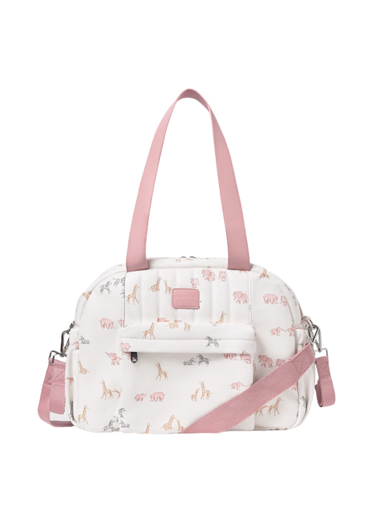 NO PICTURES Medium Maternity Bag Cream with Pink Print 19968 col 61 Mayoral