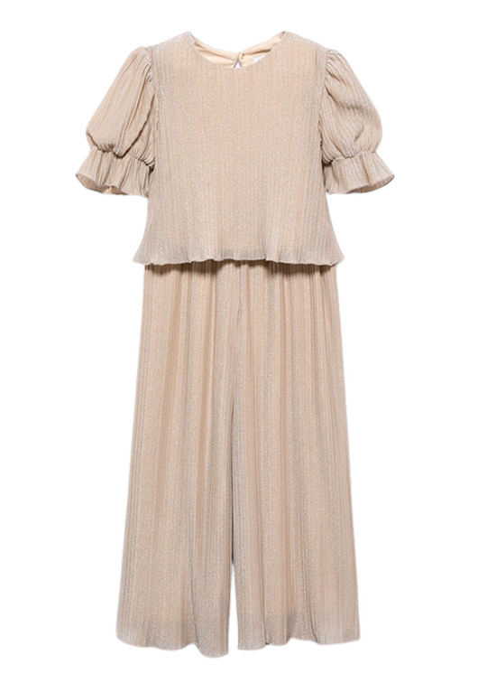 Set of 2 Beige blouse and trousers with pleats 5723 Abel & Lula