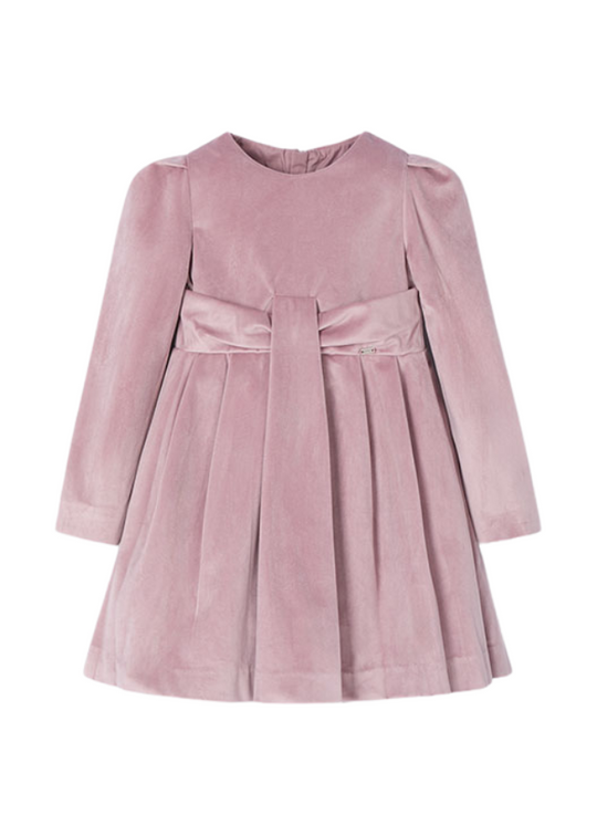 Pink Velvet Dress with Long Sleeves 4915 col 32 Mayoral