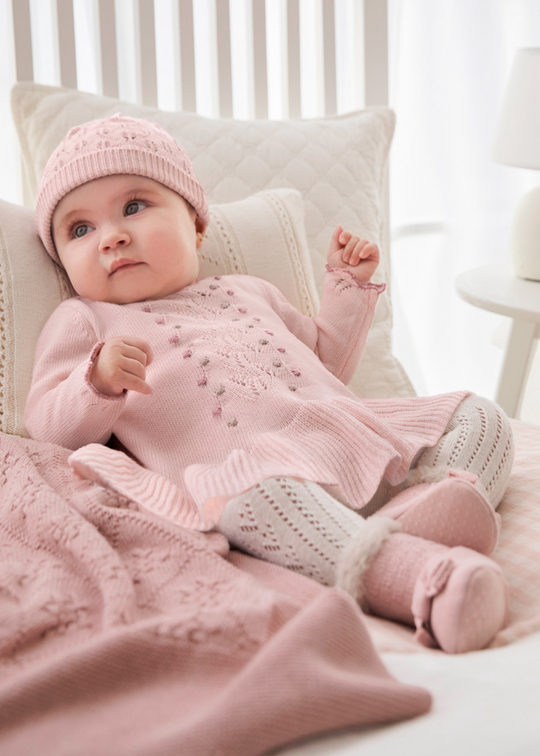 Pink Knitted Dress with Hat 2888 col 65 Mayoral