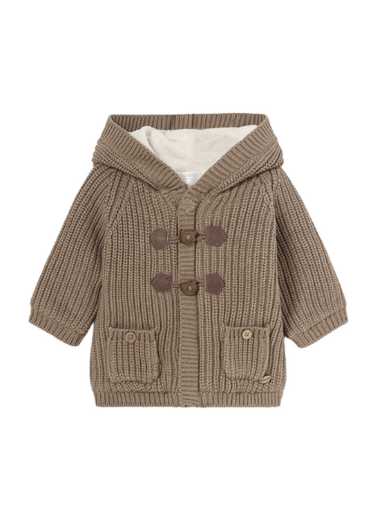 Brown Knitted Cardigan with Padded Hood 2303 col 33 Mayoral