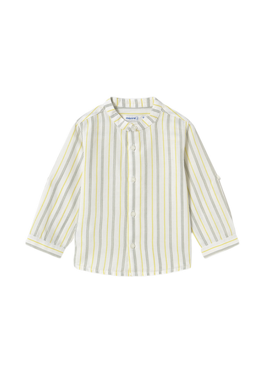 Cream Long Sleeve Shirt with Yellow Collar and Cossack Print 1115 Mayoral