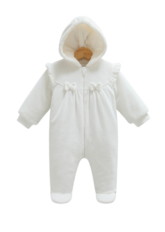 Cream Plus Jumpsuit with Hood and Zipper TK1122 Mell Sweet Baby