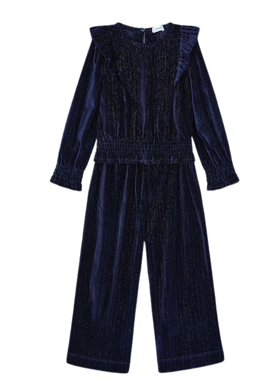 Set of 2 Bleumari Velvet Blouse and Pants with Glitter 4550 col 15 Mayoral