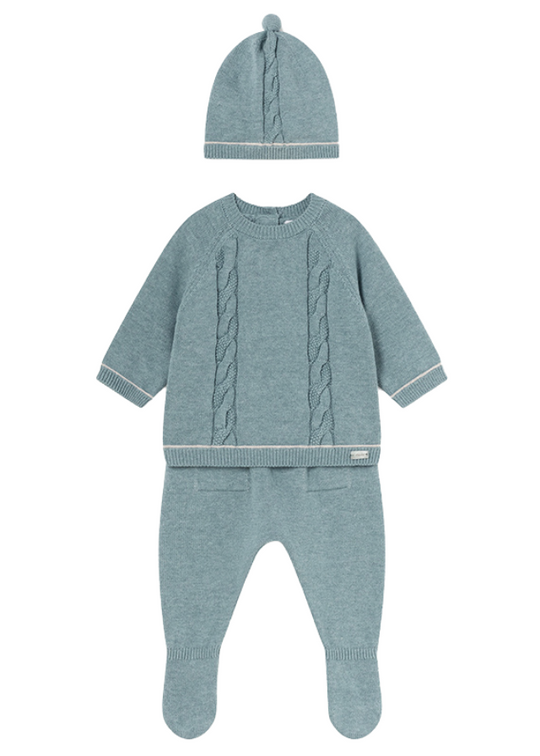 Set of 3 Turquoise Knitwear Blouse, Pants and Fes 2511 col 71 Mayoral