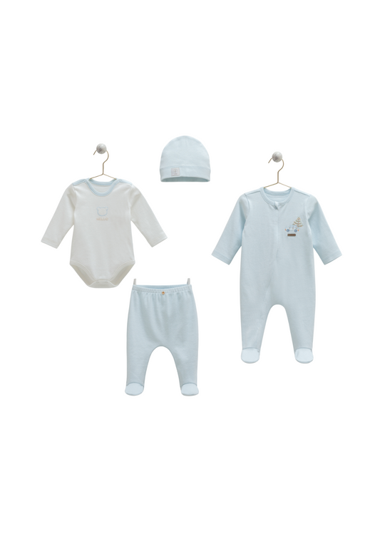 Set 4 Piese Nou Nascut Bleu ZE1948 Mell Sweet Baby