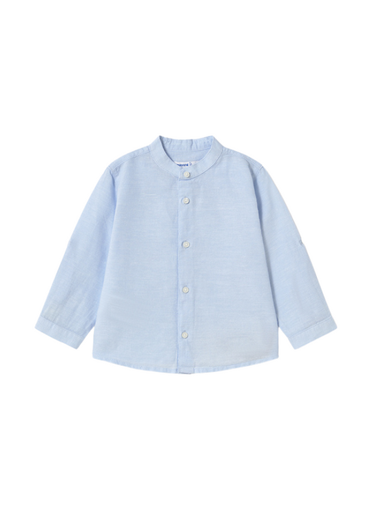 Blue Shirt with Long Sleeves and Cossack Collar 1115 Mayoral