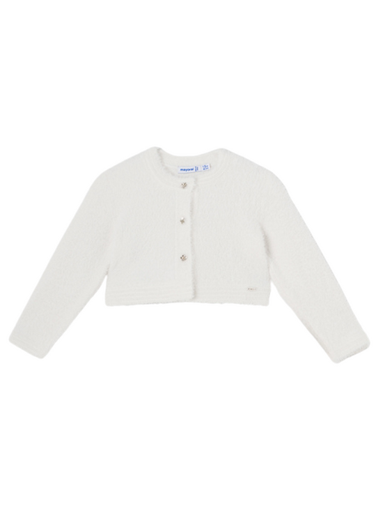 Fluffy Cream Knit Cardigan 2325 Mayoral