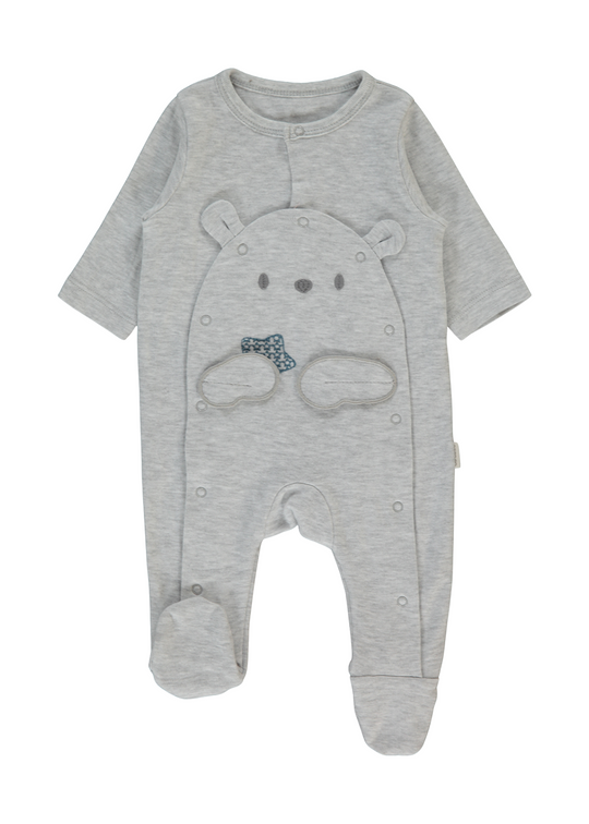 Salopeta Lunga Gri cu 2 Randuri de Capse T4041 Bebetto