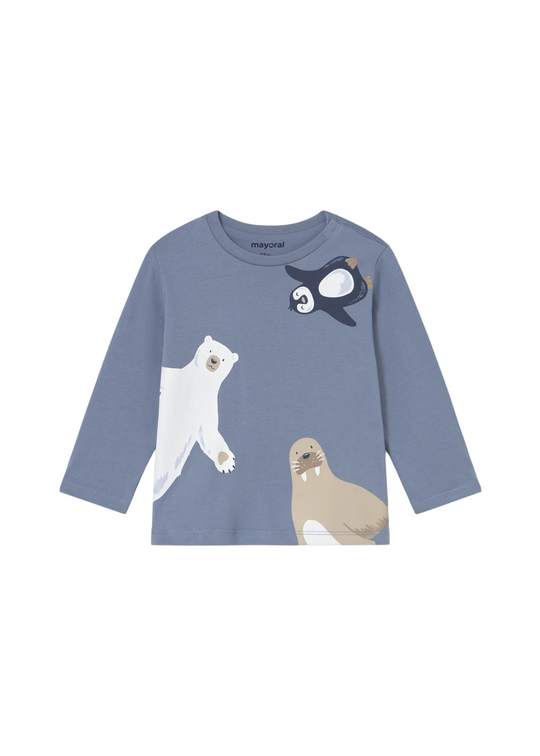 Bluza Gri Inchis cu Maneca Lunga Imprimeu Foca 2061 Mayoral