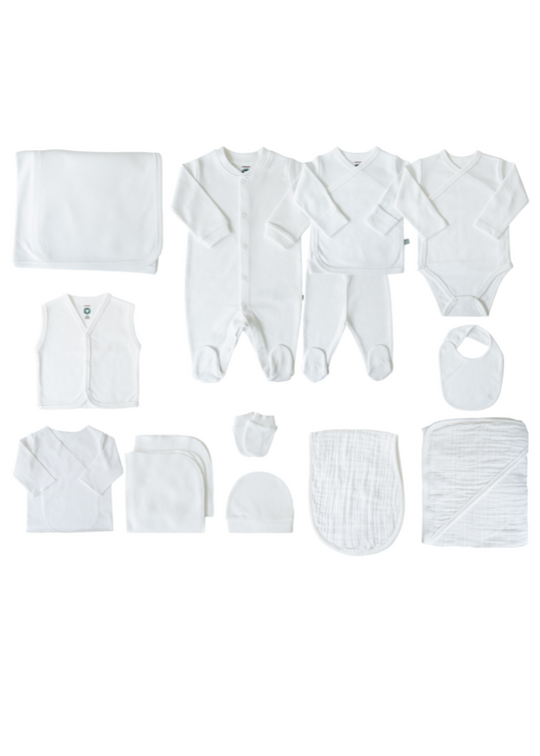 Set of 14 White Organic Cotton Maternity S40407 KitiKate