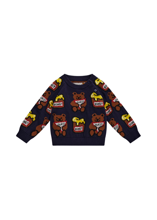 Pulover Bleumarin cu Ursi H1YT01 Z2S40 GBMT Guess