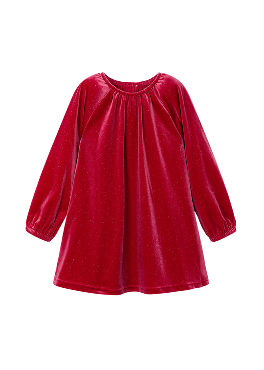 Rochie din Catifea Rosie cu Sclipici Maneca Lunga 4923 Mayoral