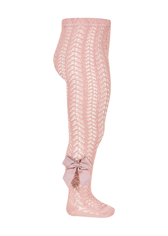 Powder Pink Perforated Leggings with Reps Bow 25301 Condor
