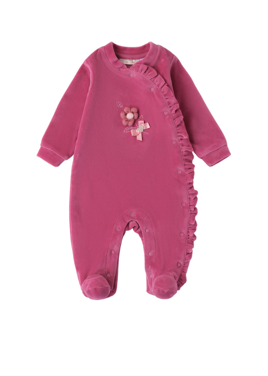 Long Ciclemane Velor Jumpsuit with Crocheted Flower 0A3718.00 col 3022 Miniband