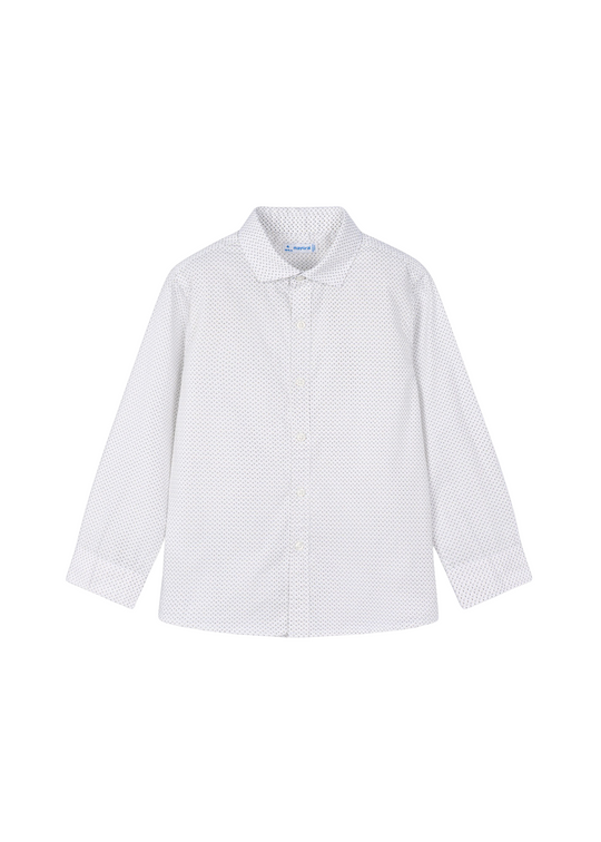 Mayoral White Long Sleeve Shirt with Print 4129