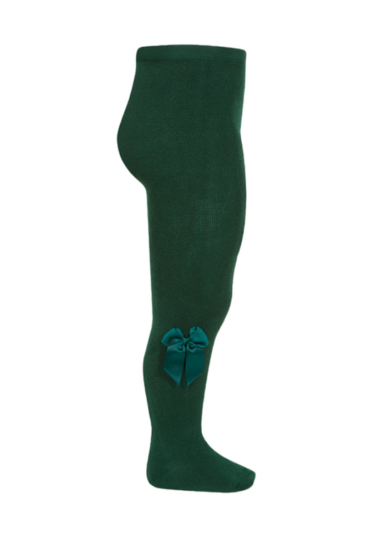 Green Cotton and Nylon Tights with Reps Bow 24821 Condor