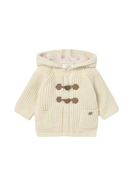 Cardigan Tricotat Crem cu Gluga si Captuseala din Plus 2330 Mayoral