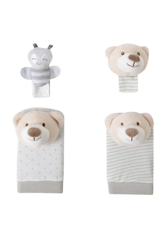 Set of 4 Toy Hand+Foot Gray Bear OSI01-31 Don Algodon