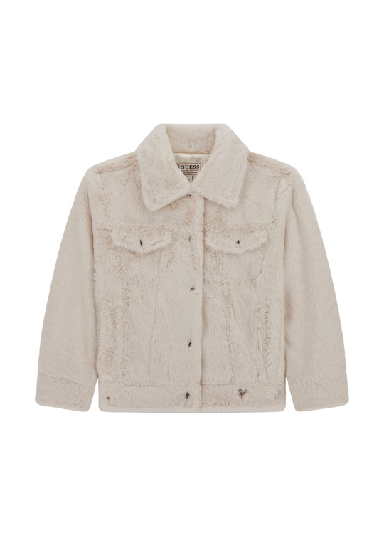 Geaca din Blana Crem J5YL18 K8BV0 G012 Guess
