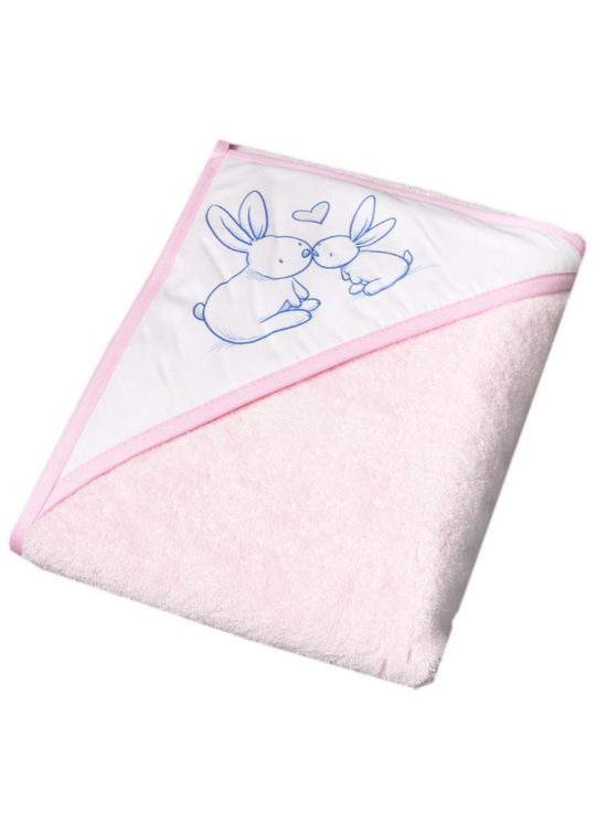 Prsop bebelusi cu capison iepurasi 100x100cm roz KR-008-104 Tega Baby