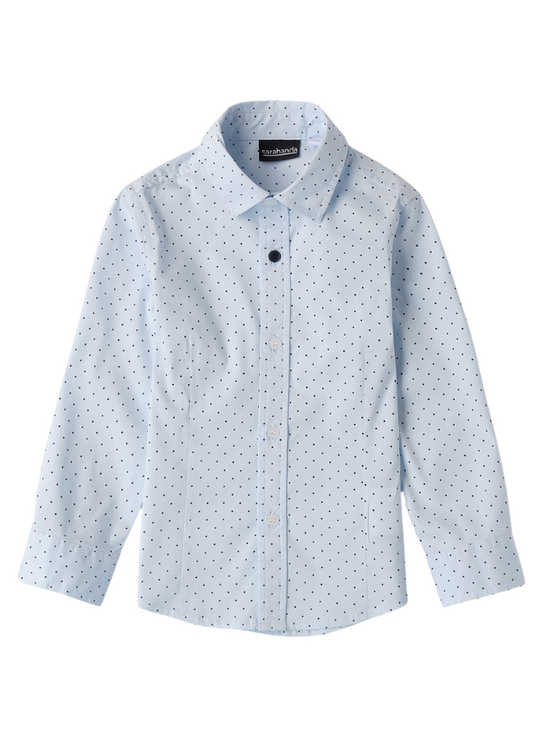 Blue Shirt with Long Sleeves with Navy Blue Picks 0A124.00 Sarabanda