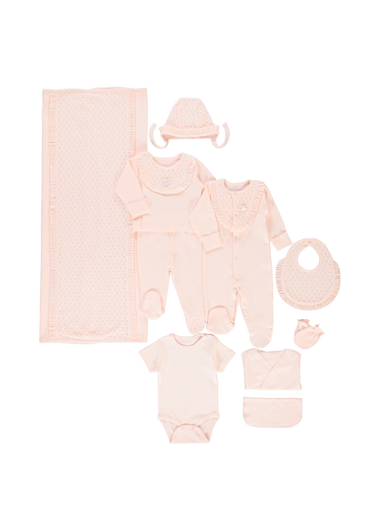 Set 10 Piese Maternitate Roz cu Dantela Little Lady Z1050 Bebetto