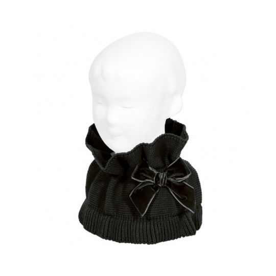 Black Knitted Collar with Velvet Bow 50429 Condor