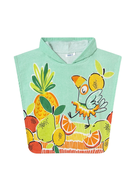 Prosop Poncho Plaja tip Capa Turquoise cu animale Verde Copii 10895 Mayoral