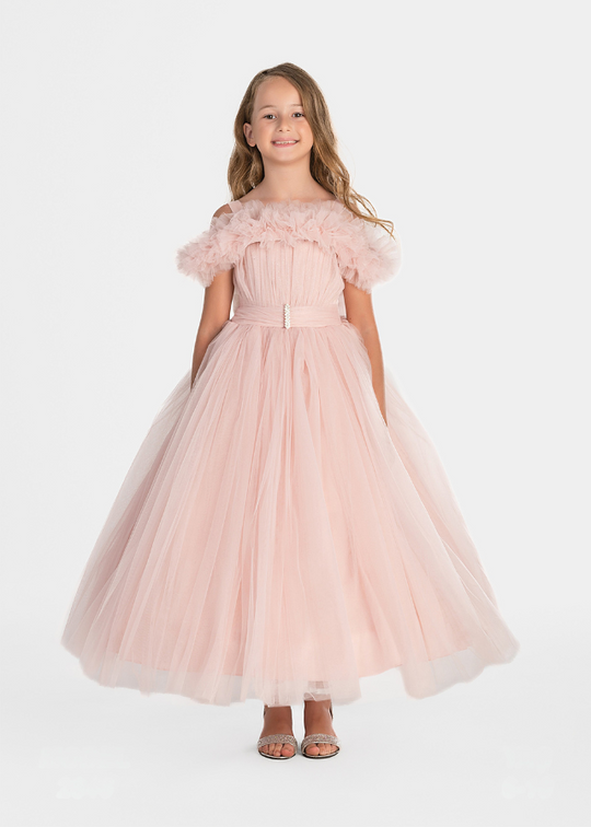Long Ceremony Dress Powder Pink 2846 Mon Princess
