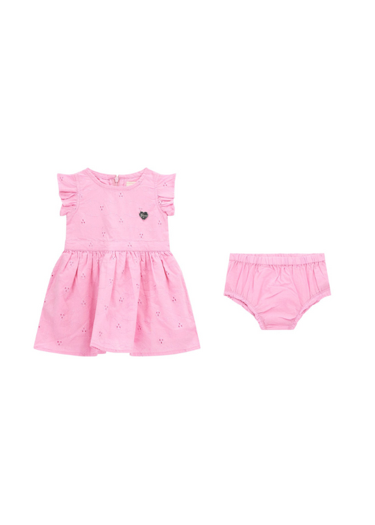 Pink Embroidered Cotton Dress with Panties A5GK04 WH710 G66G Guess