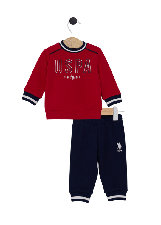 2 Piece Tracksuit Red Sports Top and Navy Pants USB2086 V2 Us Polo Assn