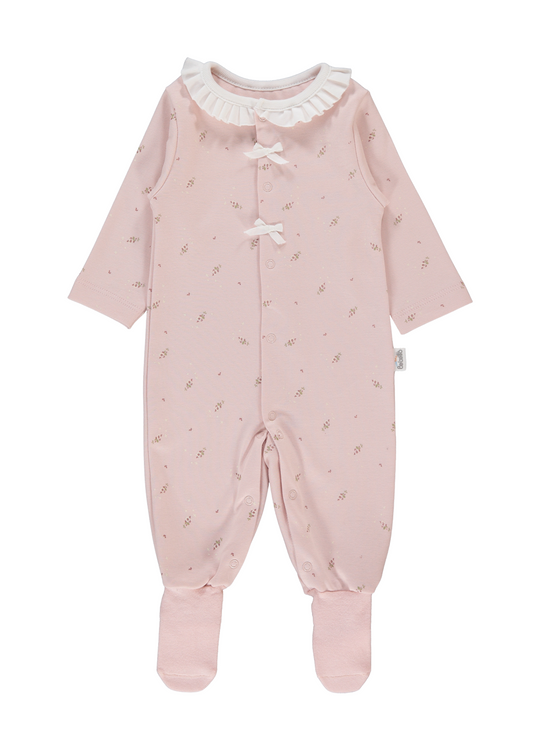 Salopeta Lunga Roz cu Imprimeu Flori Tiny Florist T4013 Bebetto