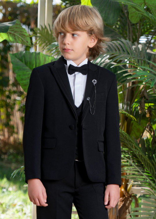 5 Piece Black Ceremony Suit 20355 Little Gentleman