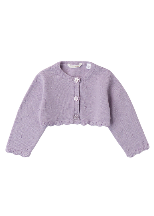 Purple Knitted Cardigan with Flower Buttons 3A743.00 Minibanda