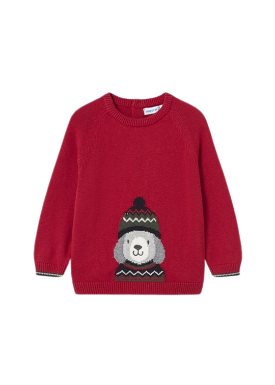 Red Sweater with Puppy 2328 col 2 Mayoral