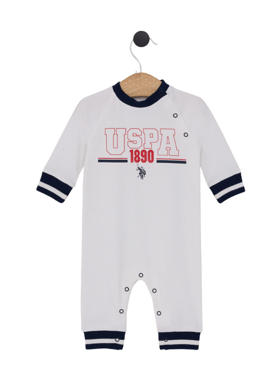 Cream Jumpsuit with Red Print USB2090 V2 Us Polo Assn