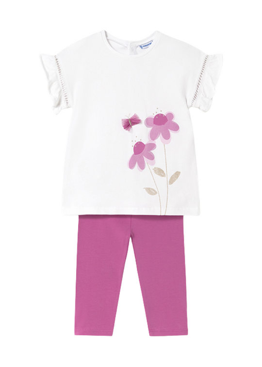 Set of 2 Cream T-shirt and Frez Tights 1734 Mayoral