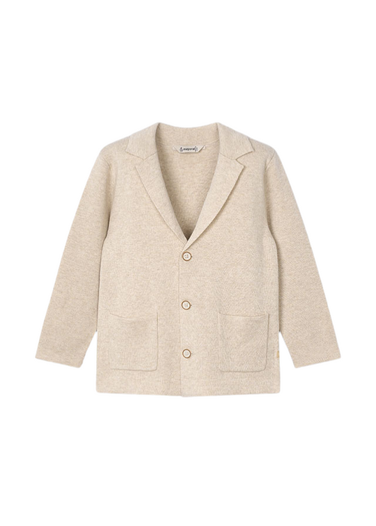 Beige Knitted Jacket with Lapels 3418 Mayoral