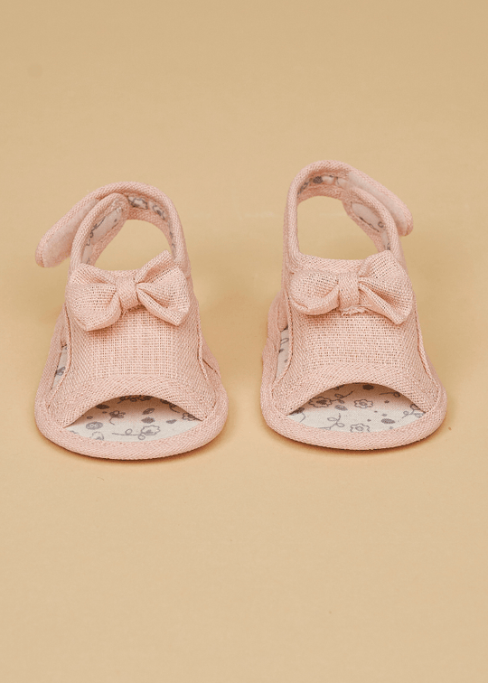 Sandale din Bumbac Roz cu Funda pentru Fetite 231226 Sinderella