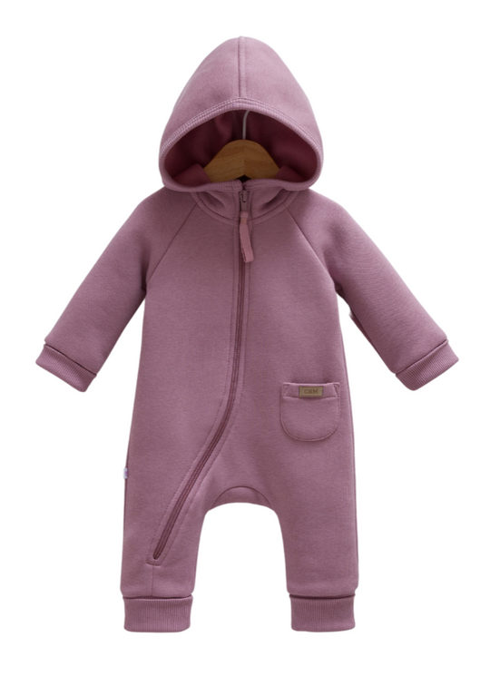 Purple Cotton Jumpsuit with Hood and Zipper TK9995 Mell Sweet Baby
