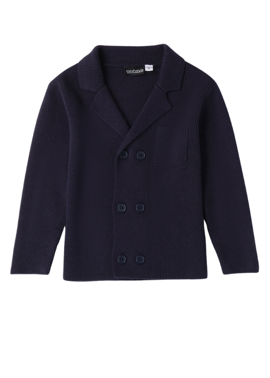 Navy Blue Knitted Cardigan with Buttons 0A106.00 Sarabanda