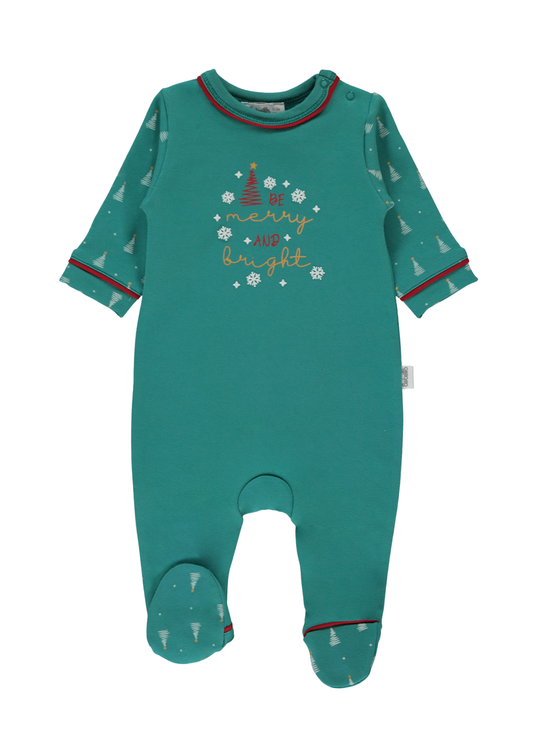 Salopeta Lunga Verde cu Brad de Craciun K5114 Bebetto